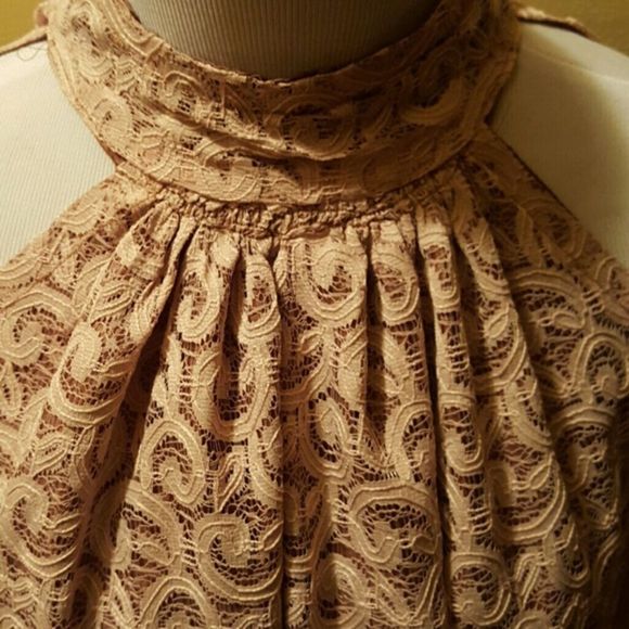 Vintage Nude/Blush Lace Mod Babydoll Dress - Picture 2 of 4